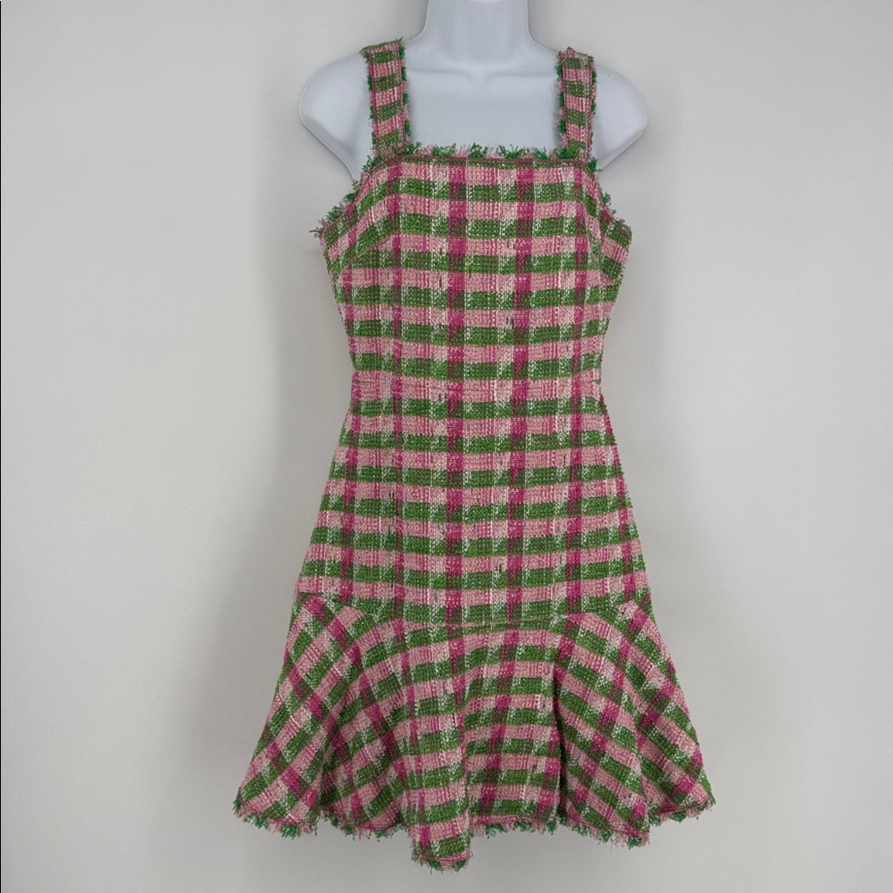 Kate Spade Mainline Plaid Tweed Dress in Peony NWT - Picture 3 of 9